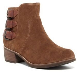 UGG VOLTA BROWN SUEDE LEATHER CHELSEA ANKLE BOOTS SIZE 8.5